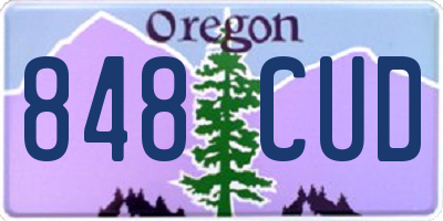OR license plate 848CUD