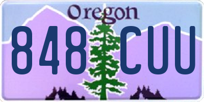 OR license plate 848CUU