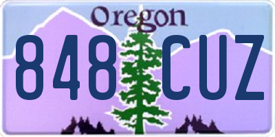 OR license plate 848CUZ