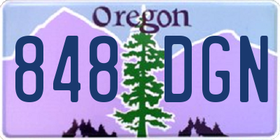 OR license plate 848DGN