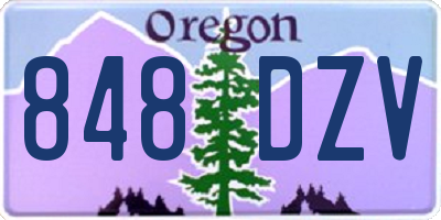 OR license plate 848DZV