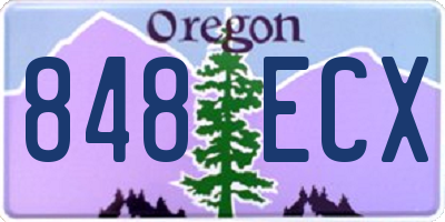 OR license plate 848ECX