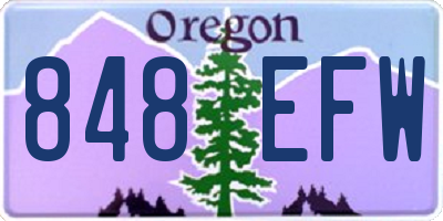 OR license plate 848EFW
