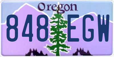OR license plate 848EGW