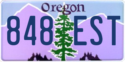 OR license plate 848EST