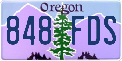 OR license plate 848FDS