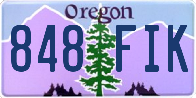 OR license plate 848FIK