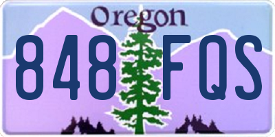 OR license plate 848FQS