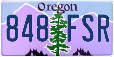 OR license plate 848FSR