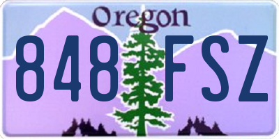OR license plate 848FSZ