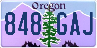 OR license plate 848GAJ