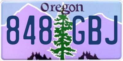 OR license plate 848GBJ