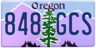 OR license plate 848GCS