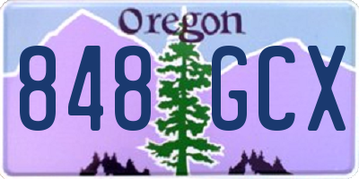 OR license plate 848GCX