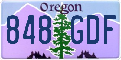 OR license plate 848GDF