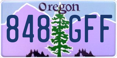 OR license plate 848GFF