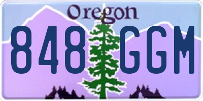 OR license plate 848GGM