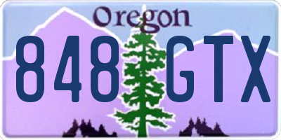 OR license plate 848GTX
