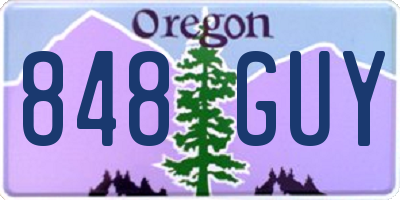 OR license plate 848GUY