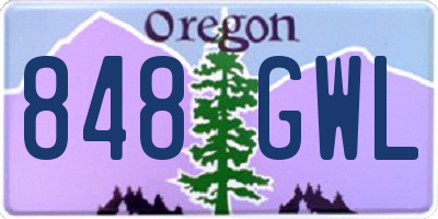 OR license plate 848GWL