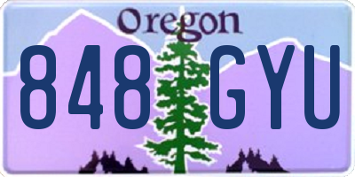 OR license plate 848GYU