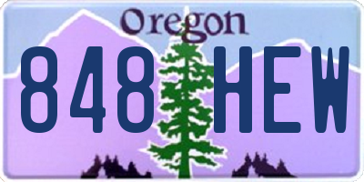 OR license plate 848HEW