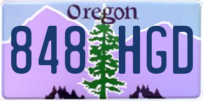 OR license plate 848HGD