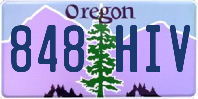 OR license plate 848HIV