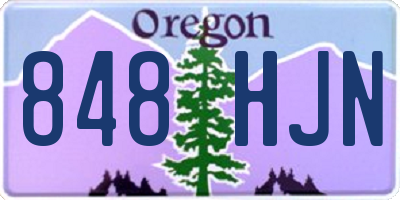OR license plate 848HJN