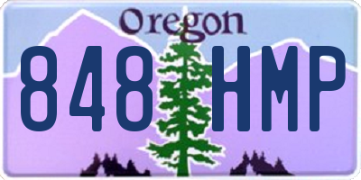 OR license plate 848HMP
