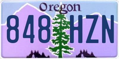 OR license plate 848HZN