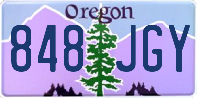 OR license plate 848JGY