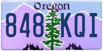 OR license plate 848KQI