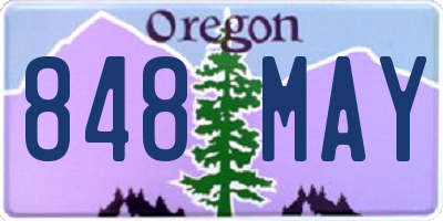 OR license plate 848MAY