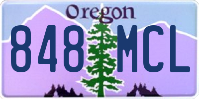 OR license plate 848MCL