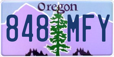 OR license plate 848MFY
