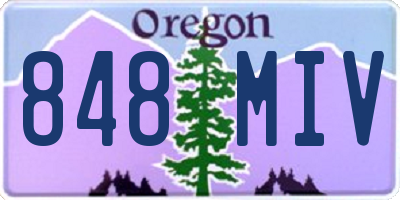 OR license plate 848MIV