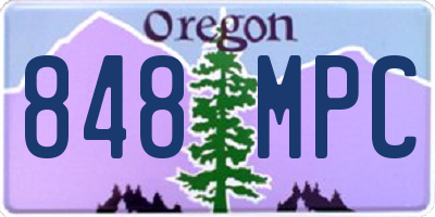 OR license plate 848MPC
