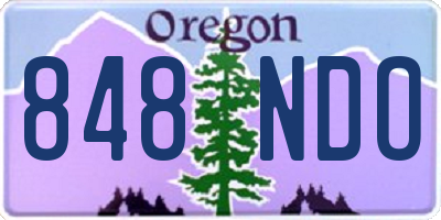 OR license plate 848NDO