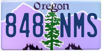 OR license plate 848NMS