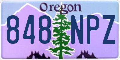 OR license plate 848NPZ