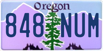 OR license plate 848NUM