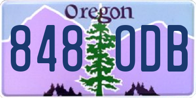 OR license plate 848ODB