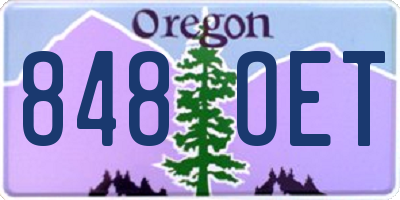 OR license plate 848OET