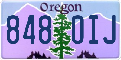 OR license plate 848OIJ