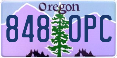 OR license plate 848OPC