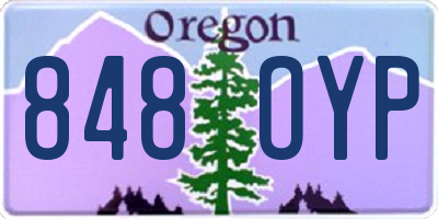 OR license plate 848OYP