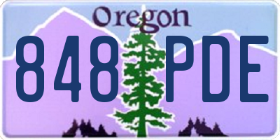 OR license plate 848PDE