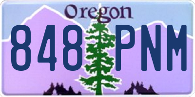 OR license plate 848PNM