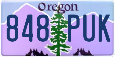 OR license plate 848PUK